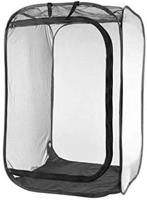 Recinzione di insetti a bastoncino da giardinaggio, 23.6x23.6x35.4 '' Cage a farfalla colpiscibile in gabbia trasparente con cerniera e maniglia habitat farfalla di caterpillari