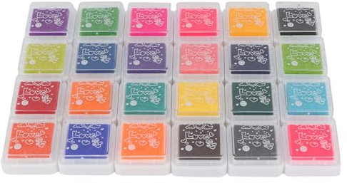 Premium 24 -färgad Stamp Ink Pad Set For Rubber Stamp Scrapbook Decoration - Vibrant and Safe Ink Pads For Crafting - för Klippböcker och Handgjorda Projekt