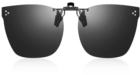 Beipegin Clip on Gafas de Sol Polarizadas para Mujer Hombre,Flip up Gafas Anti-UV Sin Montura Suplementos de Sol para Conducción Pescar