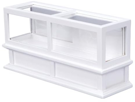 Elyebxj Muebles para casa de muñecas, Vitrina de panadería a Escala 1/12, Accesorios para casa de muñecas con gabinete Transparente, Accesorios en Miniatura de Madera realistas