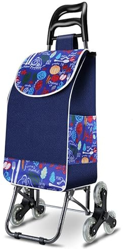 Carrello pieghevole per salire le scale, con 6 ruote, leggero, per un facile trasporto, carrello multiuso per generi alimentari e oggetti essenziali