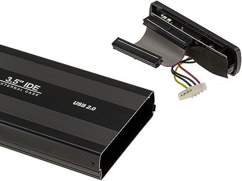 KALEA-INFORMATIQUE Carcasa USB Externa para Discos Duros IDE 3.5 de 40 Patillas con Fuente de alimentación Externa. Aluminio, Color Negro