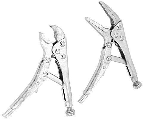 2pcs Bouche au Sol Droite Pinces et tenailles Pinces multiprise Mors Serrure Étau Poignée Pinces de Verrouillage Outil à Main pour Préhension Torsion Tenant