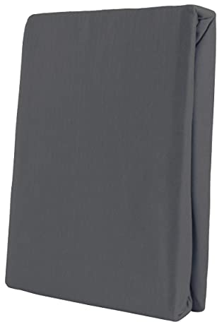 Leonado Vicent - Classic Spannbettlaken Bettlaken 100% Baumwolle Jersey Spannbetttuch in vielen Farben & Größen, Maße Spannbettlaken:90 x 200 cm - 100 x 200 cm, Farbe Spannbettlaken:Anthrazit