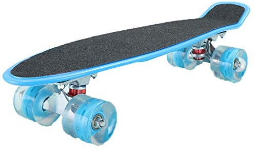 Skateboard Komplett Plastkryssare Skateboard Med 60mm Flash Wheel Mini 22 Tum Skateboards För Nybörjare Professionella Skateboard Boys Kids And Girls Longboard (Color : A)
