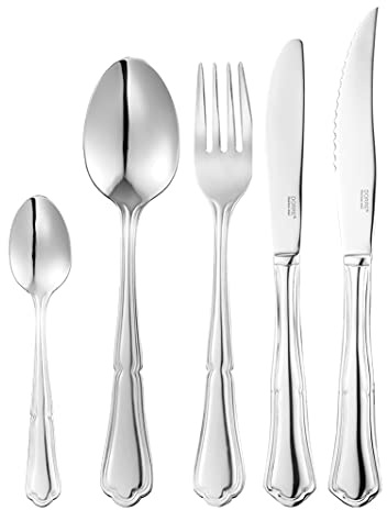 Dorre New England Bestickset - 30 Delar - 6 Gafflar, 6 Knivar, 6 Skedar, 6 Kaffeskedar, 6 Grillknivar