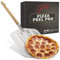 Hans Grill Pizza Peel PRO | Made for XL Pizza 12 inch + | Professional Restaurant Grade Perforated Metal Non-Stick Paddle for Launching, Turning and Retrieving Pizzas