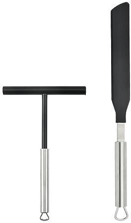 Lot de 2 Spatules en Acier Inoxydable pour Crêpes - Répartiteurs de Pâte, Convient pour la Préparation de Crêpes