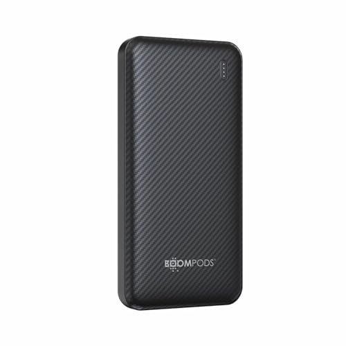 Boompods OBI-Power Power Bank Fast Charging 10000mAh - Universal Portable Charger with USB-C & Dual USB Ports, Slim External Battery Pack Charger, Lightweight Powerbank for Smartphone & Travel, Black