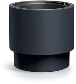 HappyFlower Blumentopf Pflanzkübel aus Kunststoff inkl. Einsatz, Runde Form, 3 Größen 7 Farben, Übertöpf (Anthrazit, ⌀ 30 cm H 28 cm)