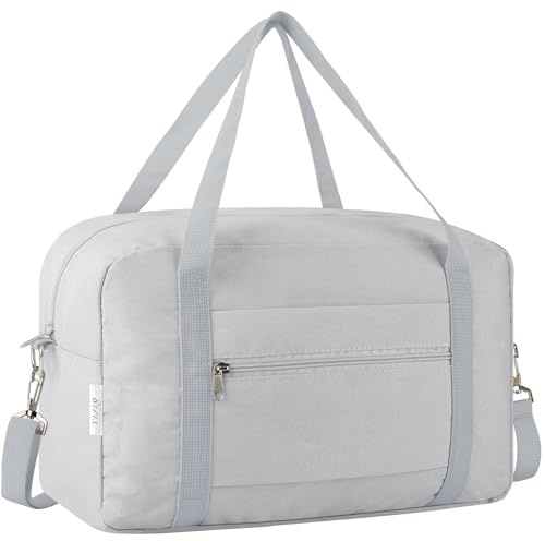VAVOBIS for Ryanair Cabin Bags 40x20x25 Underseat Travel Bag Small Hand Luggage Bag Tote Carry On Duffle Bag Gym Beach Overnight Flight Bag Weekend Bags for Women Men，Beige(with Shoulder Strap)
