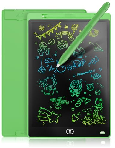 Genialba Tablette D'écriture LCD Colorée 10 Pouces, Planche À Dessin Effaçable Portable, Tablette Graphique Éducative, Cadeau Anniversaire pour Enfants 3-7 Ans Filles Et Garçons (Vert)