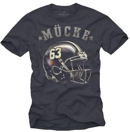 MAKAYA Mücke 63 Trikot American Football Helm Herren T-Shirt mit Nummer Buds Blaugrau XXXXL