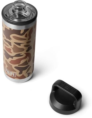 YETI Rambler Bottle Chug, Vaccum Insulated Stainless Steel Bottle with Leakproof Chug Cap, Wetlands Camo, 18 oz (532 ml)