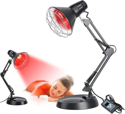 Aolawco Lampada a luce rossa con supporto, 660 nm e 850 nm e 940 nm, lampada a infrarossi, 180 LED, luce rossa con telecomando, 4 teste, luce rossa per uomini e donne, regalo di compleanno