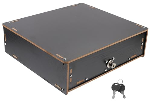 LOPUNER Vassoio Portadenaro in Legno Cassetto Multifunzionale Contenitore per Contanti e Biglietteria D’Ufficio Multi-Scomparti per Ristoranti Negozi e Uso Domestico Facile Accesso e