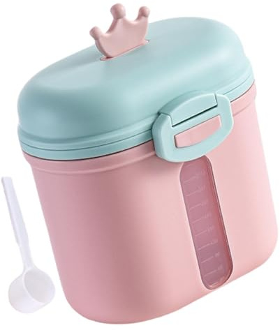 Babynahrungsspender für unterwegs, – Babynahrungsbehälter Milchbehälter Babymilchspender Doppelschichtiger, Formelhalter mit Löffel Reisenahrungsspender, Milchpulver Snacks | Multipurpose