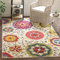 SAFAVIEH Boho Teppich für Wohnzimmer, Esszimmer, Schlafzimmer - Monaco Collection, Kurzer Flor, Elfenbein und Multi, 122 X 170 cm
