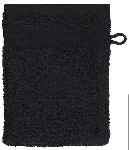 Betz Waschhandschuh Premium 100% Baumwolle Waschlappen 16x21 cm Farbe schwarz