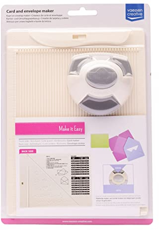 Vaessen Creative 2137-031 Falzbrett Karten und Briefumschläge Maker Set mit Stanzer, Metal, Plastic, Grey, 21.5 x 16.2 x 5 cm