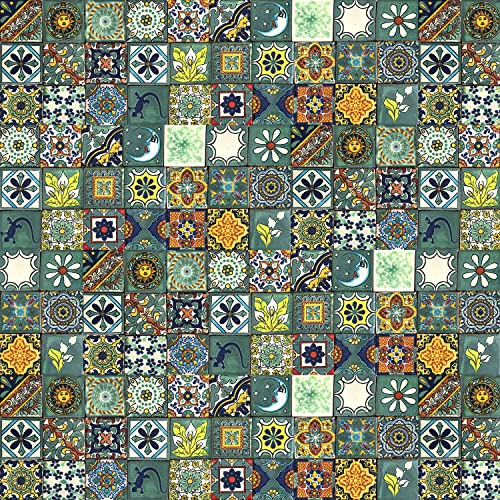 Cerames Mexikanische Keramische Fliesen Verdicino - 120 dekorative mexikanische mosaik fliesen für Badezimmer, Küche, Dusche, Treppen, Küchenrückwand | Keramikmosaikfliesen 5x5 cm