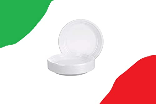 Hyper Form - 200 Piatti Fondi di Plastica Riutilizzabile Rigida, Lavabili 20 Cicli in Lavastoviglie