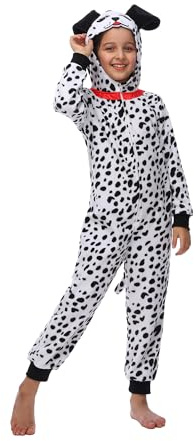 Sincere Party Costume da tutina Dalmatian per bambini, fatto di tutina di cani in pile che vestono costume S(4-6)