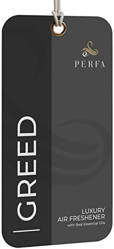 Greed Disposable Card Freshener for Men | Car Scents Air Freshener with Fragrance | Strong Car Perfume Air Freshener with Odour Eliminating Technology | Greed by Perfa
