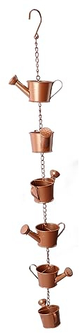 Gsycle Chaînes De Pluie Suspendues, Chaînes De Pluie en Métal en Forme De Bouilloire Chaînes De Pluie pour Gouttières Extérieures pour Jardin Bureau Gouttières De Fenêtres Décoratives