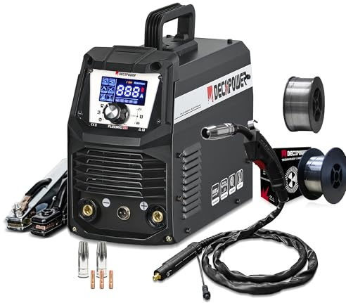 Decapower 220V gasfri svetsmaskin Arc Lift TIG FLUX MIG gasfri 3 i 1 gasfri svetsmaskin hushåll (PACK 4)