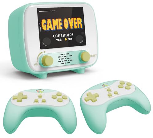 Console per videogiochi retrò, (216 giochi classici per un giocatore, 84 giochi classici per due giocatori) con controller portatile e uscita AV, schermo da 2,8 pollici