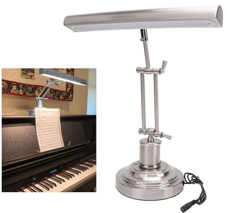 PUSOKEI Klavierlampe, 3000 K Bis 6000 K, Stufenlose Helligkeitsanpassung, Notenpultleuchte, 12 W LED-Architekten-Schreibtischleuchten mit Touch-Steuerung und Doppelarm-Design für Klavier