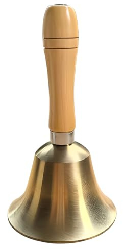 YOFDAL Campanella a Mano,Manico in legno,Ottone Massiccio, Applicabile a Addestramento Animali, Cena, Meditazione, lezioni di Musica,Servizio per Pazienti Anziani