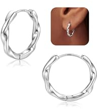 CASSIECA Pendientes Mujer Plata de Ley 925 Hipoalergenicos Pendientes Aro Retorcido Aros Pequeños Minimalistas Regalos de Joyería para Mujeres 14mm (Oro/Plata/Oro Rosa)