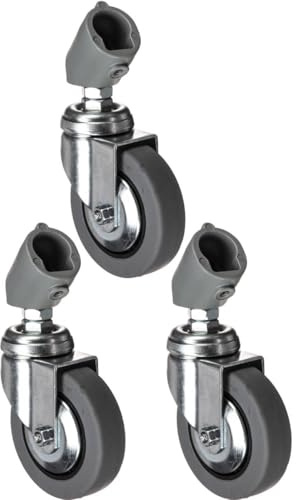 Manfrotto 109 Set 3 Ruote con Adattattore, 80 mm, Grigio