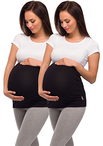 Be Mammy Dam Moderskap Mage Band 04 2 Pack (2 x Svart, XS)