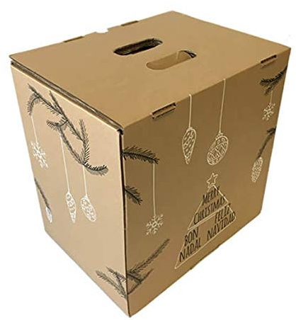 Pack 20 Cajas para lote navideño. Capacidad 9 botellas +Lote. Caja de Canal Doble con asa. Medidas exteriores 355 X 265 X 360 mm.