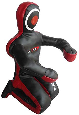 MMA Dummy Judo Grappling Dummy Boxsack Brazilian BJJ JIU Jitsu Sitzposition Schnuller Wrestling Kampfsport Boxen Karate Training Schnuller (ungefüllt) (Schwarz Rexine, 177,8 cm)