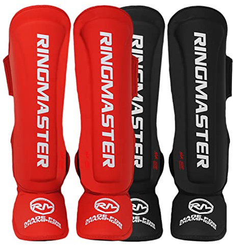RingMaster Nuk Soo series Kids Shin Pads Instep Guard Foot Protector Kickboxing Thai Training Sparring