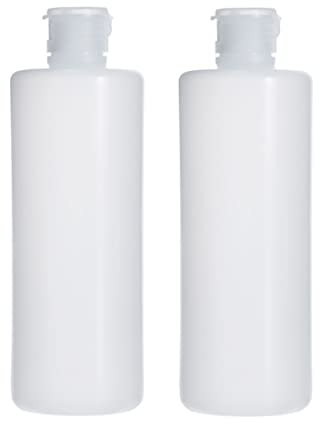 VASANA 2Pcs 13.6OZ Clear Plastic Bottles with Flip Caps Empty Travel Squeezable Containers Refillable Tube for Shampoo Body Wash Sauce Facial Cleansing Bubble Cream 400ML
