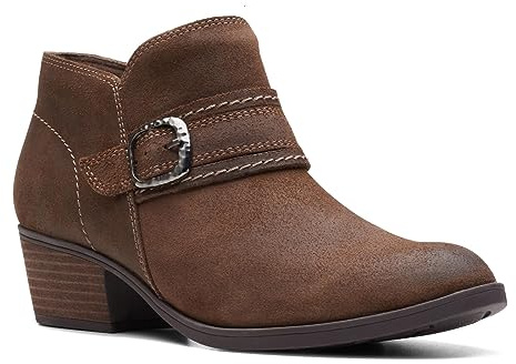 Clarks Botines Charlten Bay para mujer, bronceado oscuro ante, 5.5