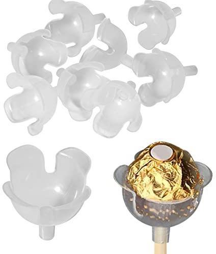 ZUDKSUY 100PCS Chocolate Holder Clear Chocolate Box Holder Plastic Round Chocolate Candy Wrappers Holders Candy Holders for Flowers Candy Holder Truffle Boxes Packaging