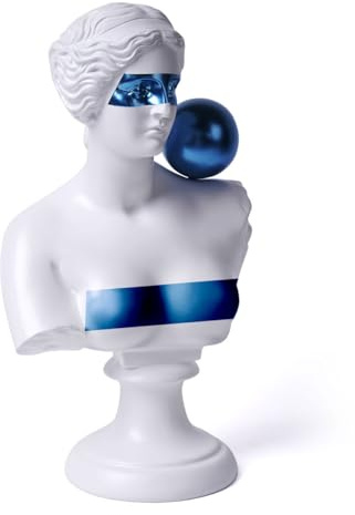NENBOLEC Busto Griego Figura Abstracta Escultura Estatua Moderna Decoración Interior Hogar Regalo para Parejas Amigos Amantes Blanco 35cm