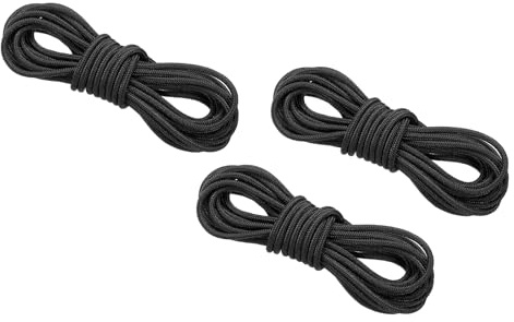 PATIKIL Archery D Loop Rope 3 Meters, 3 Pack Bow D Loop String Release Material Nock Wire Nocking Loop Buckle Ring for Compound Bowstring, Black
