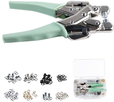 WIYETY Profi Ösenzange Sichere Ösenpresse: Multifunktional Ösenstanzer Stahl Lochzange Ösenzangen, Magnetische Ösenpresse Tragbares Ösenzange für Schuhe Leder, Stoffe (Geeignet für 3 mm/5 mm)