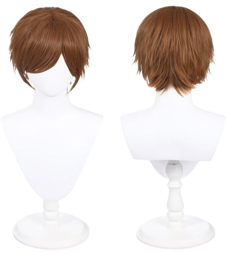 30cm / 12 tum lång peruk, universell anime-kostym-cosplay-peruk, perfekt för fester, dagligt bruk, festivaler och Halloween (Ljusbrun)
