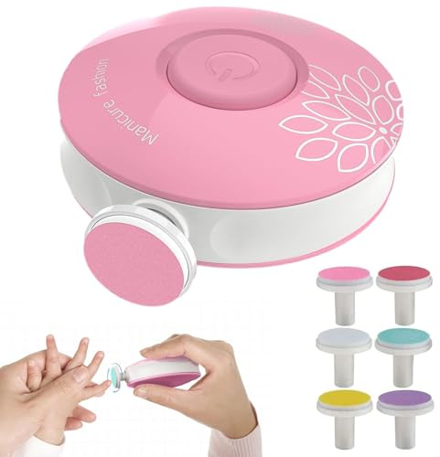 Lima Unghie per Bambini, Lima per Unghie Elettrica per Bambini, Tagliaunghie per Bambini, con Testine Abrasive Intercambiabili, 6 in 1, Ottimo Regalo per Bambini