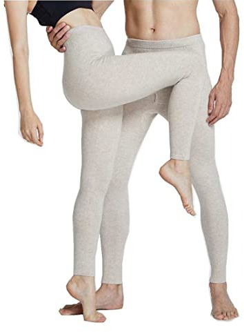 100 % merinoull tjocka män kvinnor termiska underkläder vinterleggings dam baslager Long Johns herr tungvikts tights 100, Dam tunn beige, XXL