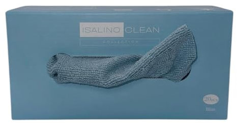 Isalino 20 x Mikrofasertücher Basic 20x20 cm - Box mit 20 x Mikrofasertuch - Spenderbox - saugstarke Reinigungstücher für Haushalt und Auto - Putztuch Reinigungstuch Mikrofaser