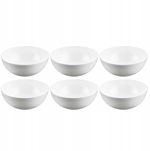 Wilmax – Cuenco de porcelana – 300 ml – Juego de 6 – Ensaladera – Cuenco blanco para aperitivos, ensalada – Ø 11 cm – Cuenco para cereales – Elegante y resistente a los arañazos – Ideal como regalo
